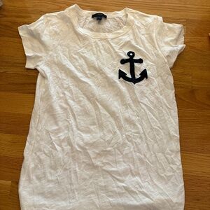 J.Crew White Anchor T-Shirt